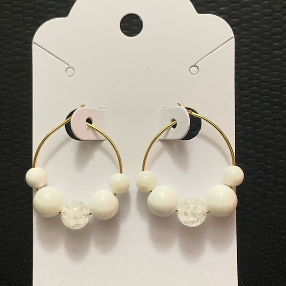 Handmade Quartz Hoop Earrings - Picture 3 of 4